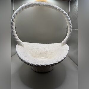 White Ceramic Woven Basket